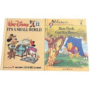 1983 Walt Disney It's a Small World & How Pooh Got His Honey Kids Book Vintage